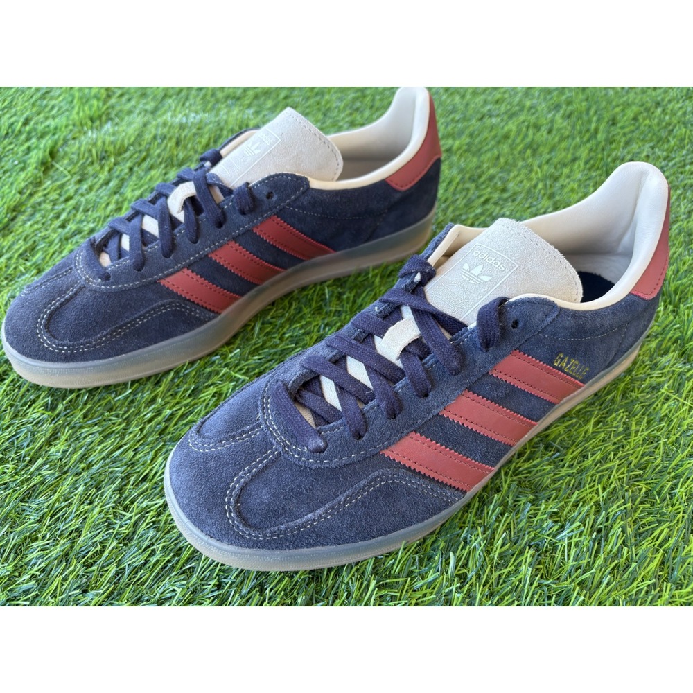 Adidas Gazelle Indoor Navy Burgundy Gum JH5404 Mens 8.5 Womens 9.5 Sneakers
